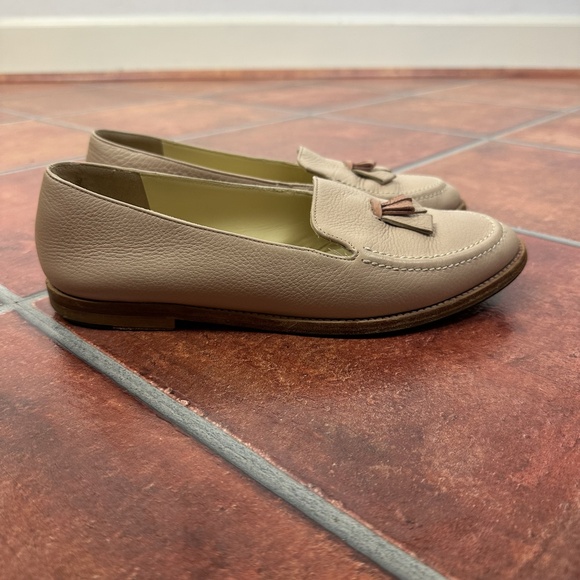 Sarah Flint Blush Tassel Hand Made Italian Loafers Size 37.5